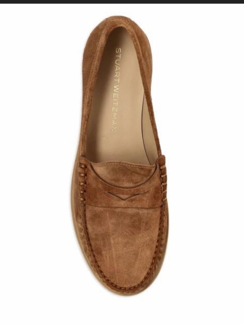 Stuart Weitzman woman’s Brown Suede Penny Loafers - Picture 8 of 9